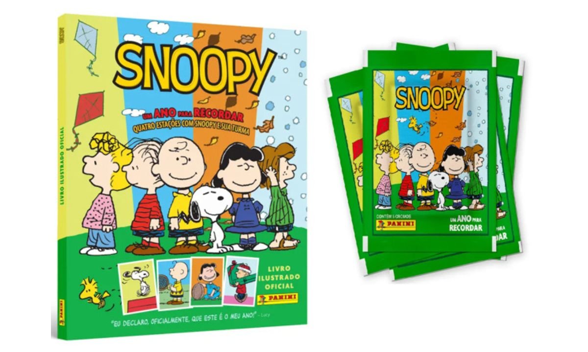 Álbum de figurinhas do Snoopy