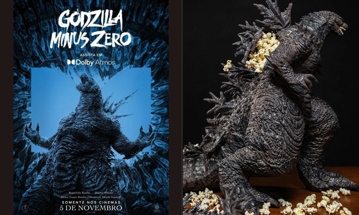 Postêr e balde de pipoca de Godzilla